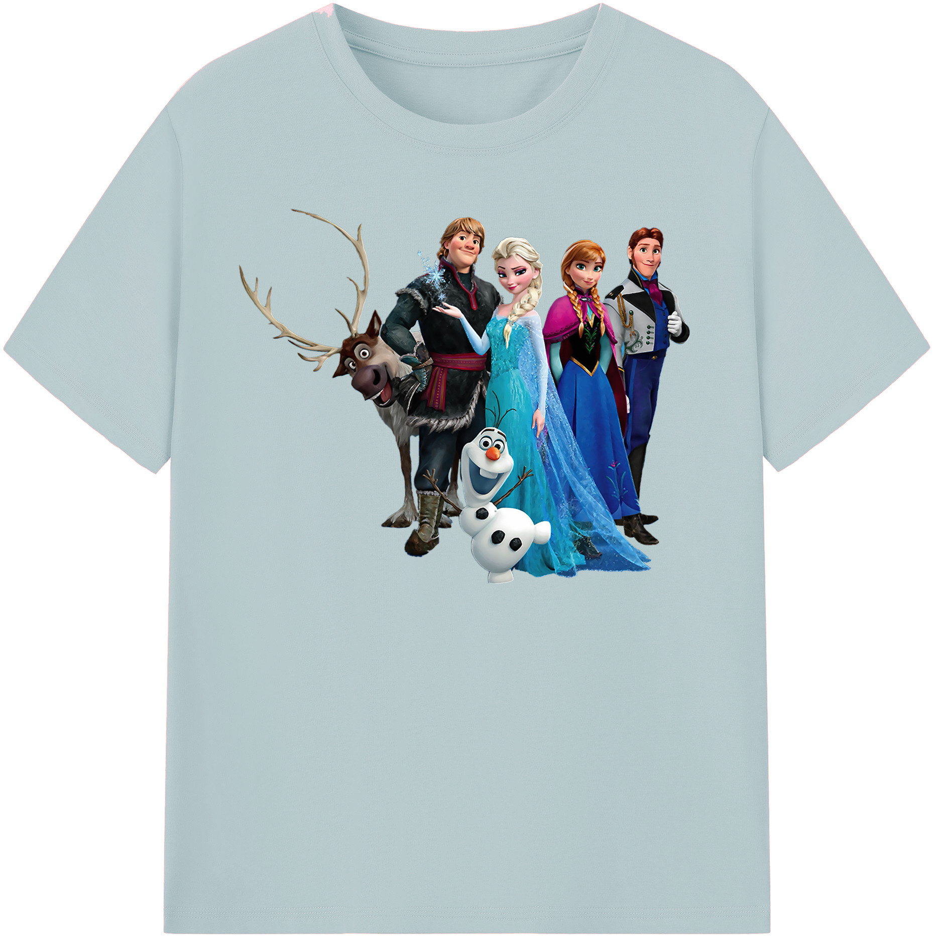 （画像用） アナと雪の女王 アンナ エルサ Frozen Anna Elsa 綿100％半袖Tシャツ（フロントプリント）